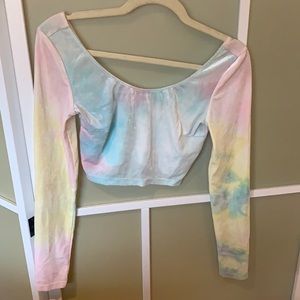 Pastel Crushed Velvet Crop Top